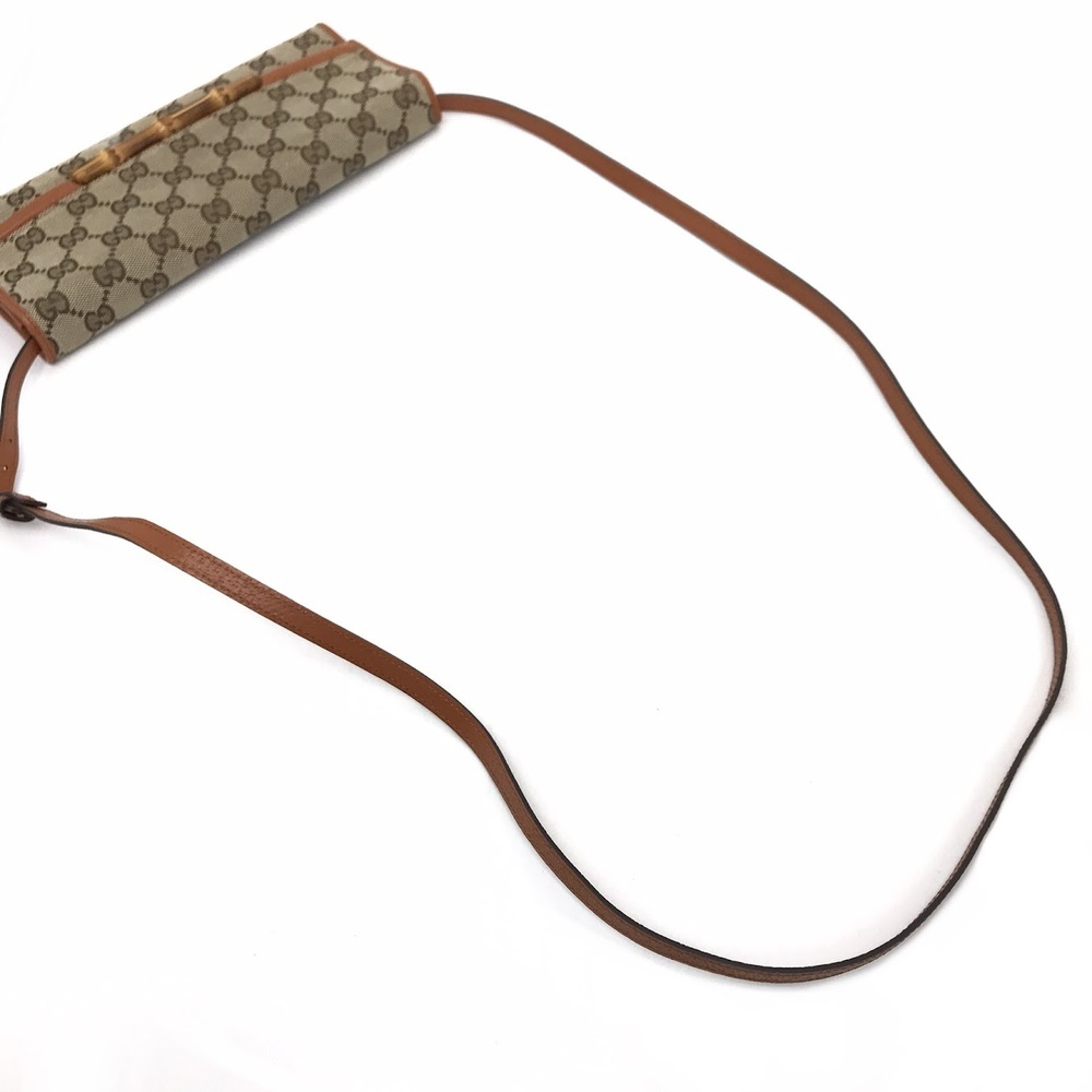 GUCCI GG Canvas Bamboo Shoulder Bag Beige - Picture 8 of 11